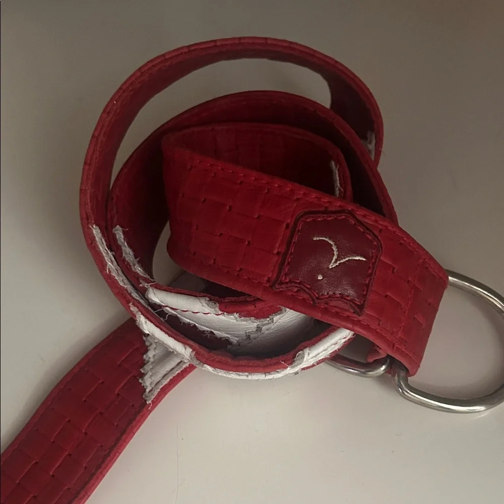 Stylish Red Woven Belt